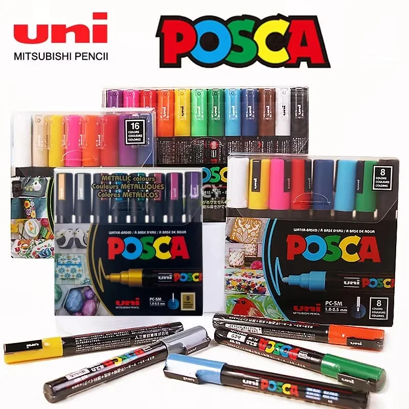Copic Marker Classic - Uni Posca アートマーカーセット 7/8/12/16 色アクリルペイントペン PC1M