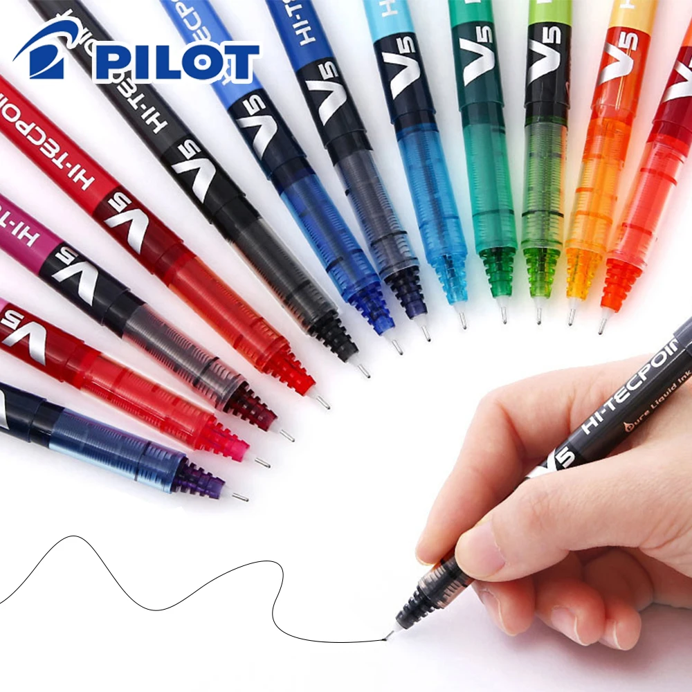 Pilot Pen V5 - 3 個日本パイロットゲルペンストレート液体タイプ 0.5 ミリメートル大容量ニードルチップ BX-V5 書き込みカラースクールオフィス文具