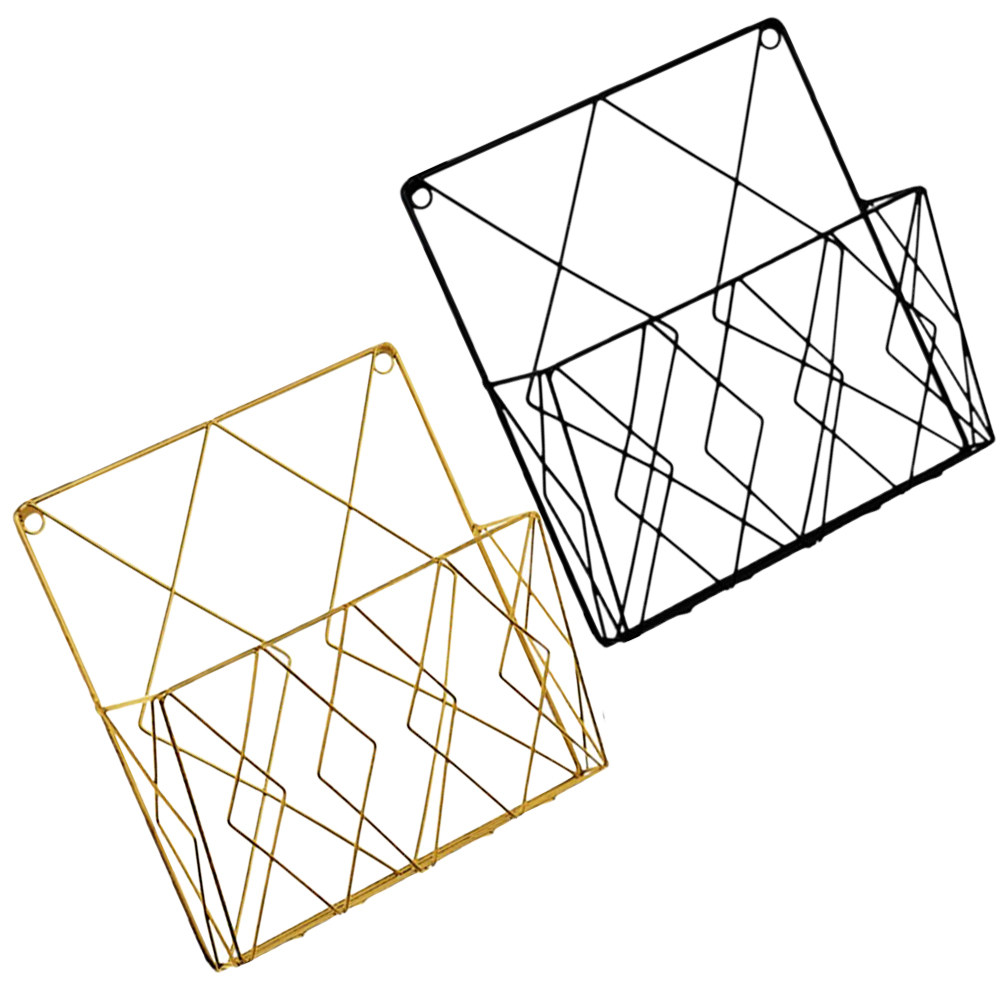 2個入りプレミアムメタル製壁掛けファイルオーガナイザー、オフ - Magazine Holder Rack のレビューと価格