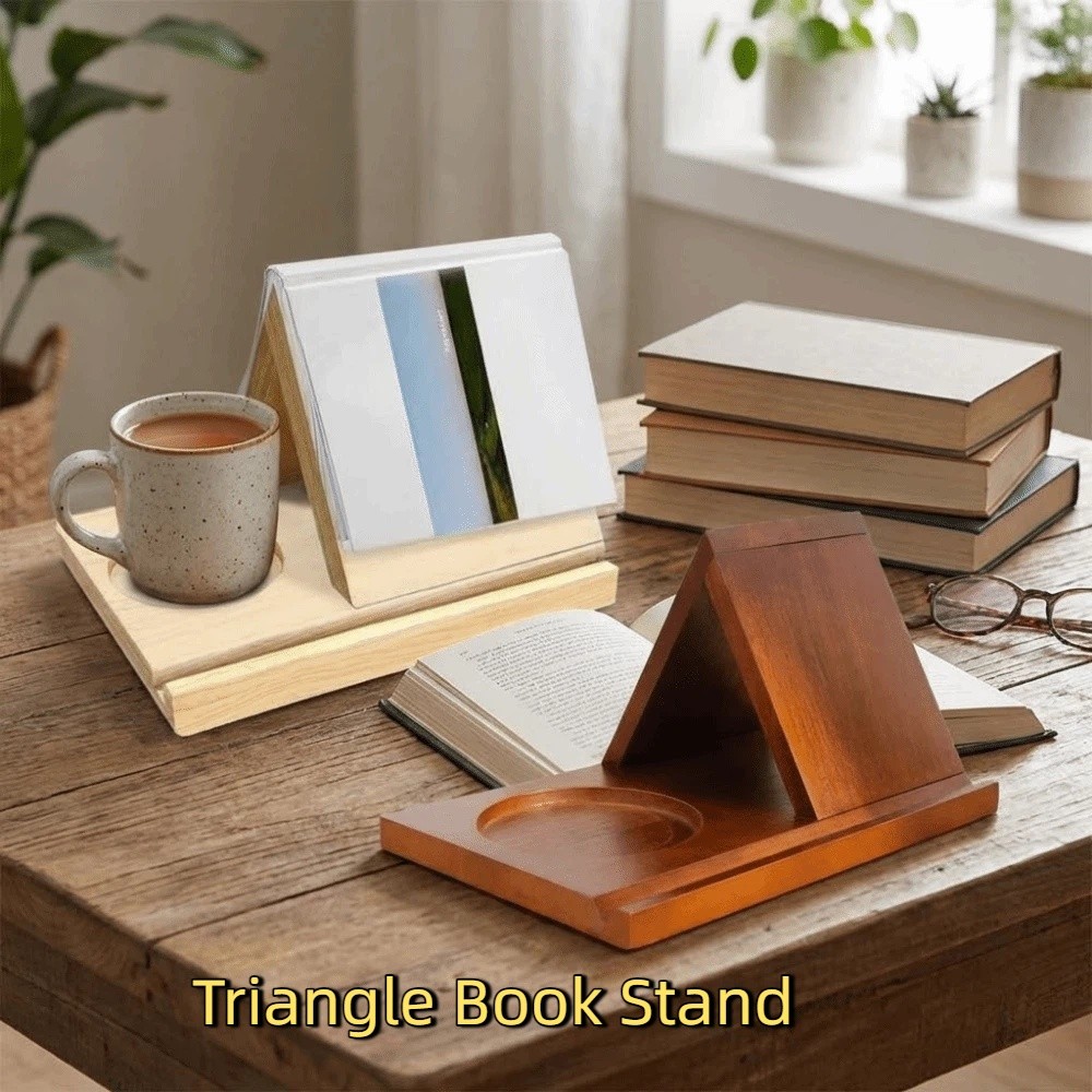 ミニマリスト 2 in 1 三角形木製ブックホルダー 丈夫な - Magazine Holder Rack のレビューと価格