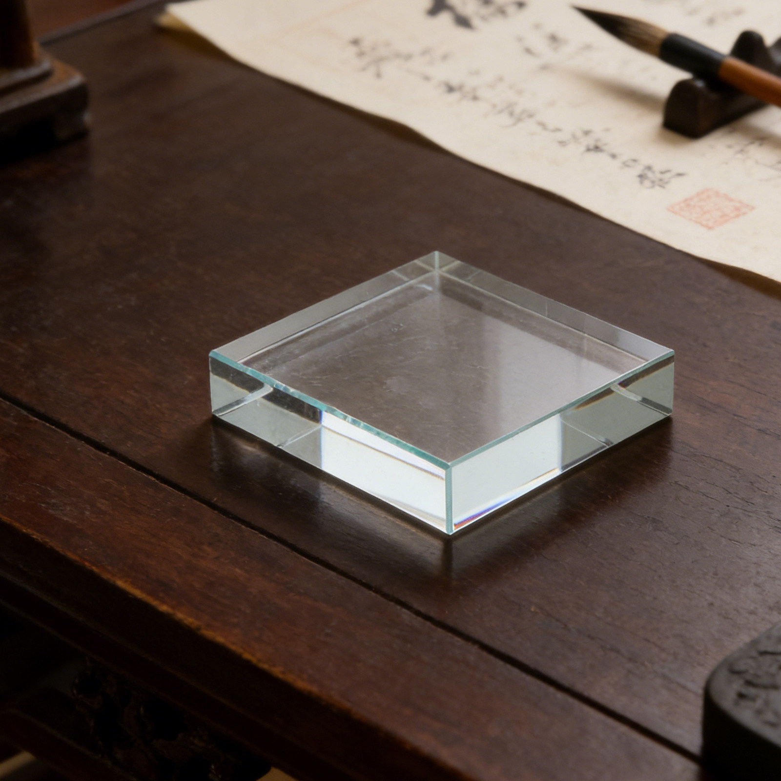 透明な長方形のガラス製ペーパーウェイト、クリスタルクリアな布 - Paper Weight Crystal のレビューと価格