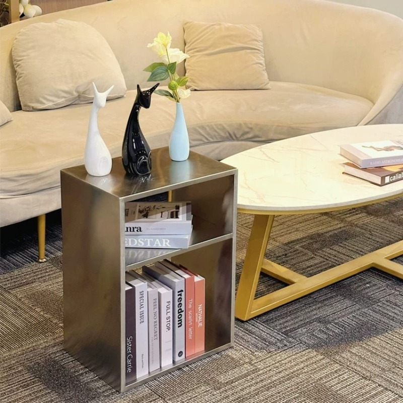 ステンレススチール製ミッドセンチュリーコーヒーテーブル、メタ - Magazine Holder Rack のレビューと価格